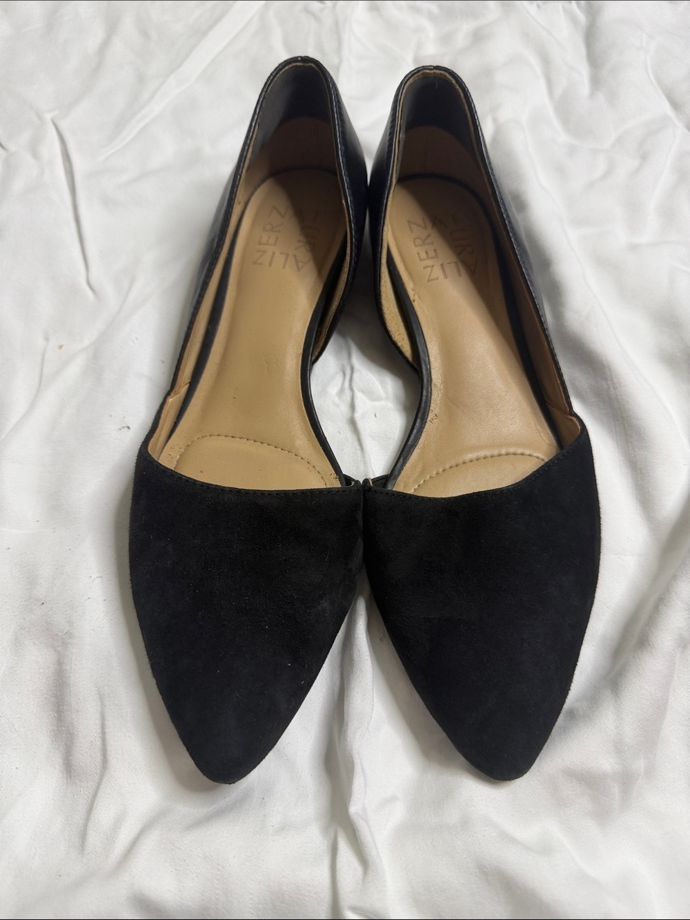 Black Pointed Toe Flats - Women's size 6